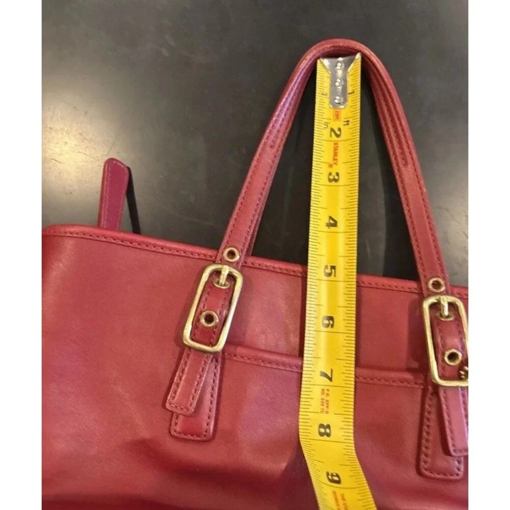Vintage Coach Legacy Mini Market Tote Bag #9846 Ruby Red Glove Tan Leather EUC